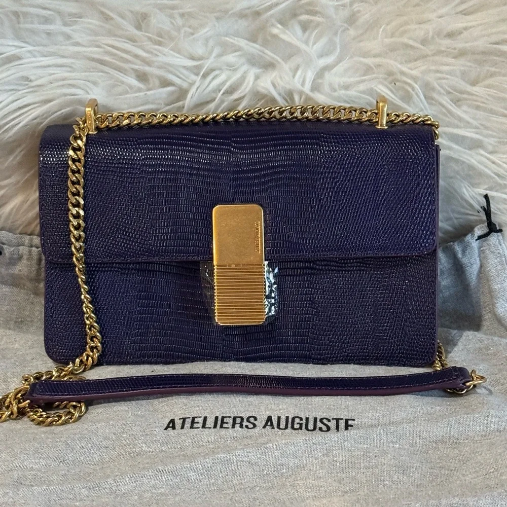 🔥 DeMellier August Alma Eggplant Lizard leather special edition bag